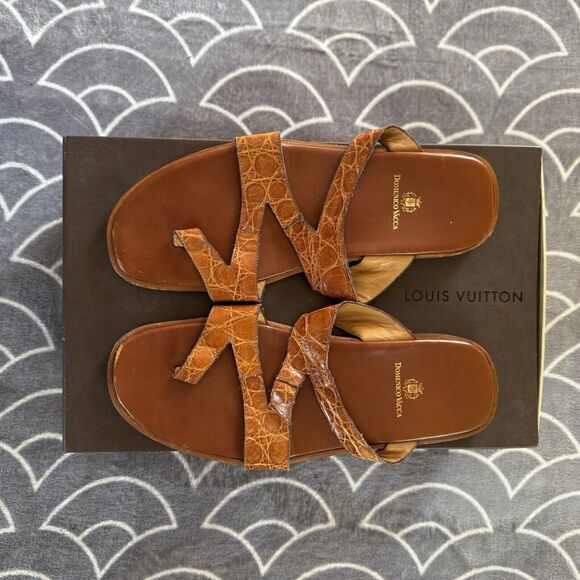 Domenico Vacca Men’s Crocodile Skin Men\'s Sandals Sz 8.5 main image 12